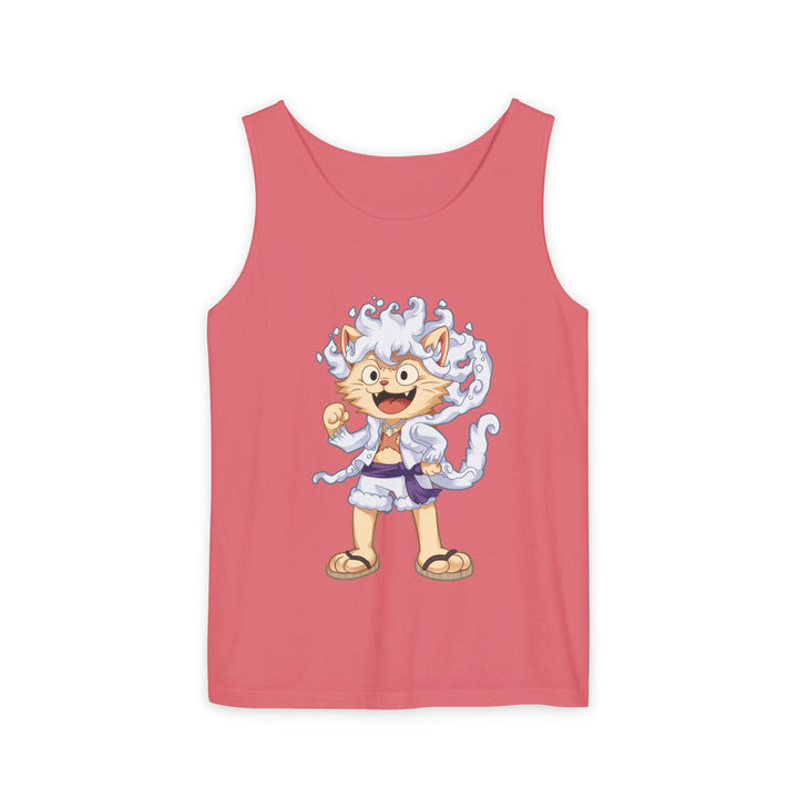 Whimsical Cat Tank Top, Unisex Funny Summer Shirt, Lightweight Graphic Top, Gift for Cat Lovers, Perfect for Beach Days, Casual Comfort Wear