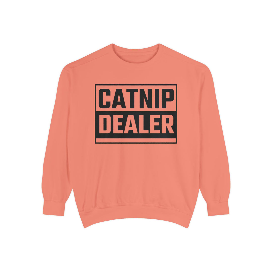 Catnip Dealer Sweatshirt Featuring a Bold and Humorous Black and White Typographic Design for Cat Lovers and Pet Owners Perfect Gift for Cat Parents Unisex Sweater for Every Season