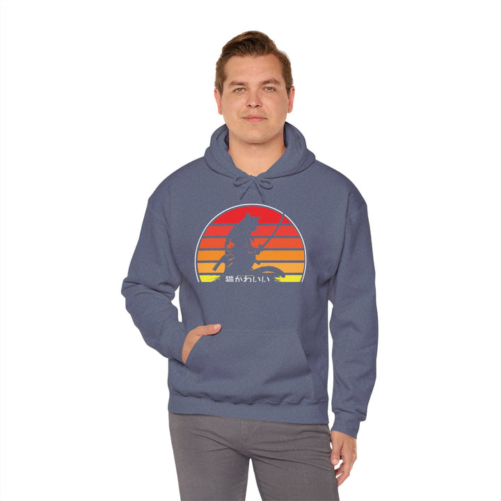 Samurai Cat Sunset Hoodie