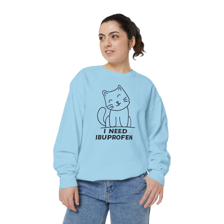 Cat-Themed Sweatshirt Featuring a Playful and Adorable Ghost Cat Holding a Candy Basket Cozy Gift for Cat Lovers Cute Animal Sweatshirt Funny Pet Apparel