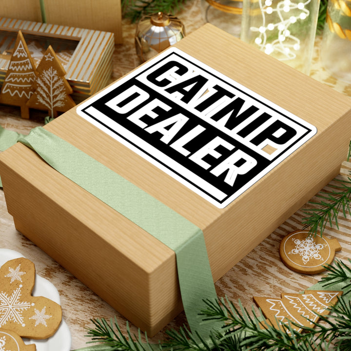 Catnip Dealer Kiss-Cut Stickers - Perfect for Cat Lovers, Laptop Decals, Pet Accents, Gifts for Cat Owners, and Humor Decor