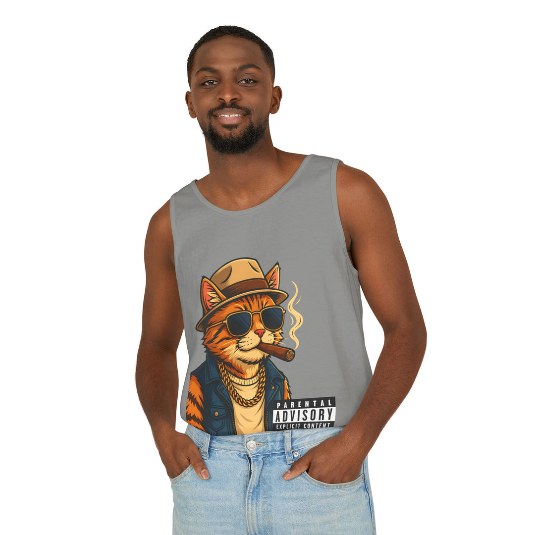 Cool Cat Unisex Tank Top - Funny Cat Graphic Tee, Summer Wear, Gift for Cat Lovers, Beach Party Essential, Casual Streetwear