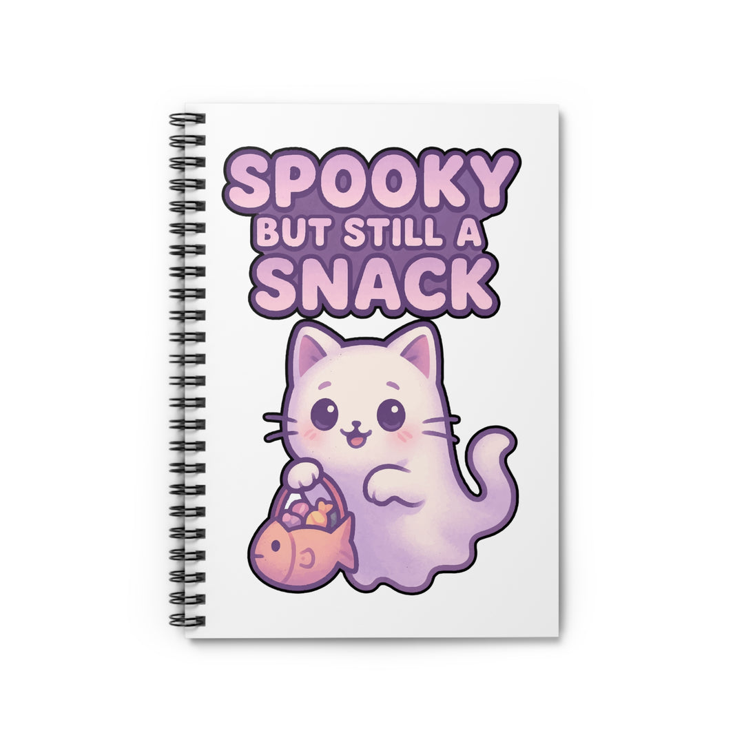 Spooky Ghost Cat Spiral Notebook | Cute Journal for Halloween, Kawaii Gifts, Gift for Cat Lovers, Note-taking, Diary