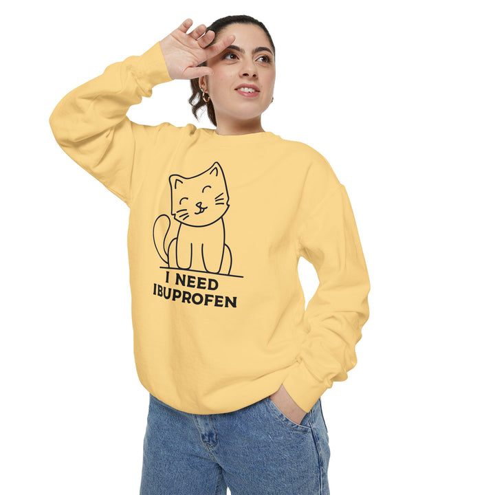 Cat-Themed Sweatshirt Featuring a Playful and Adorable Ghost Cat Holding a Candy Basket Cozy Gift for Cat Lovers Cute Animal Sweatshirt Funny Pet Apparel