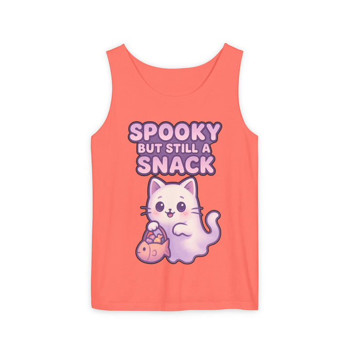 Spooky Snack Unisex Tank Top, Cute Cat Shirt, Halloween Apparel, Casual Wear, Gift for Cat Lovers, Summer Style