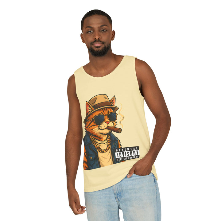 Cool Cat Unisex Tank Top - Funny Cat Graphic Tee, Summer Wear, Gift for Cat Lovers, Beach Party Essential, Casual Streetwear