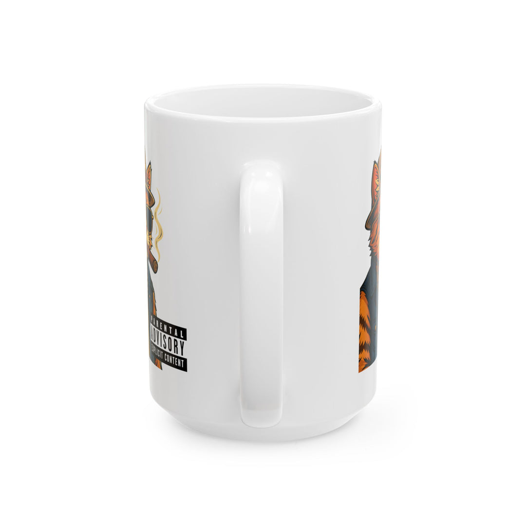 Cool Cat Ceramic Mug - Quirky Animal Lover Gift, Coffee Mug, Fun Tea Cup, Unique Kitchen Decor, Gift for Cat Owners