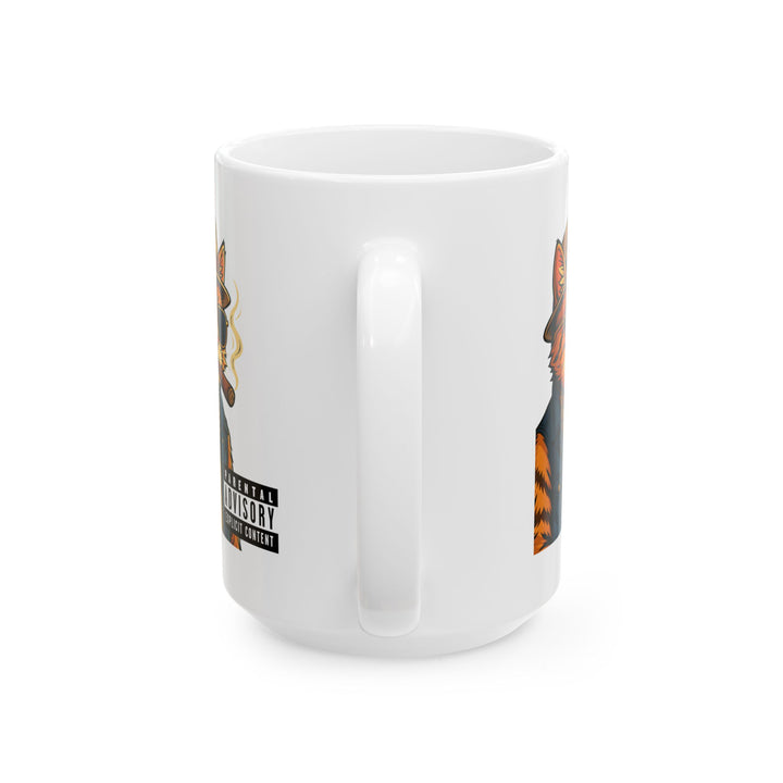 Cool Cat Ceramic Mug - Quirky Animal Lover Gift, Coffee Mug, Fun Tea Cup, Unique Kitchen Decor, Gift for Cat Owners