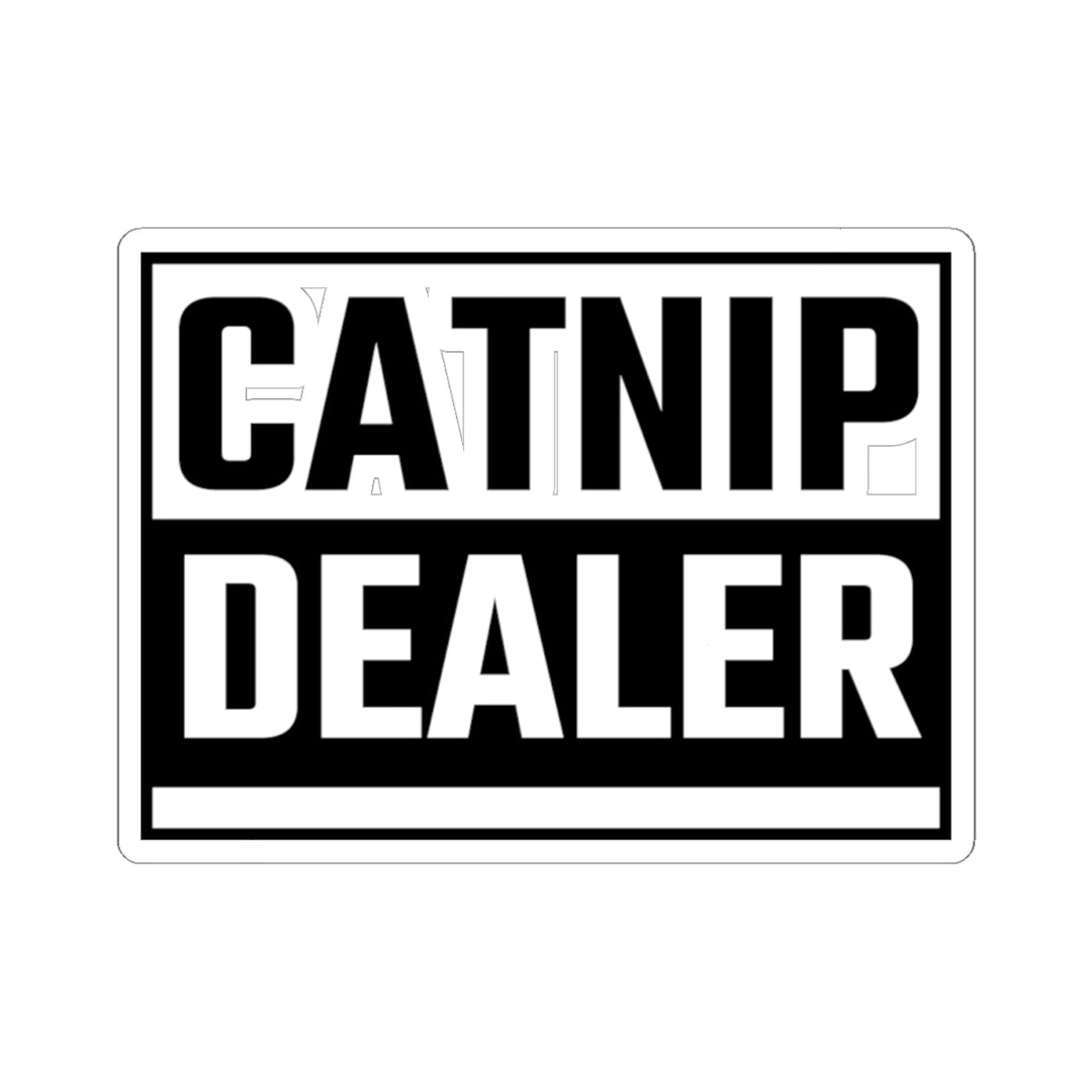 Catnip Dealer Kiss-Cut Stickers - Perfect for Cat Lovers, Laptop Decals, Pet Accents, Gifts for Cat Owners, and Humor Decor