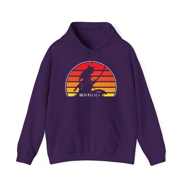 Samurai Cat Sunset Hoodie