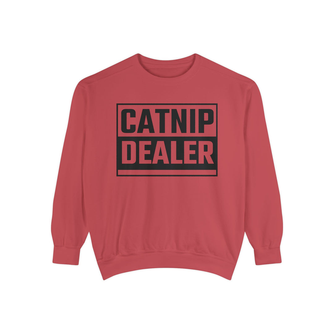 Catnip Dealer Sweatshirt Featuring a Bold and Humorous Black and White Typographic Design for Cat Lovers and Pet Owners Perfect Gift for Cat Parents Unisex Sweater for Every Season