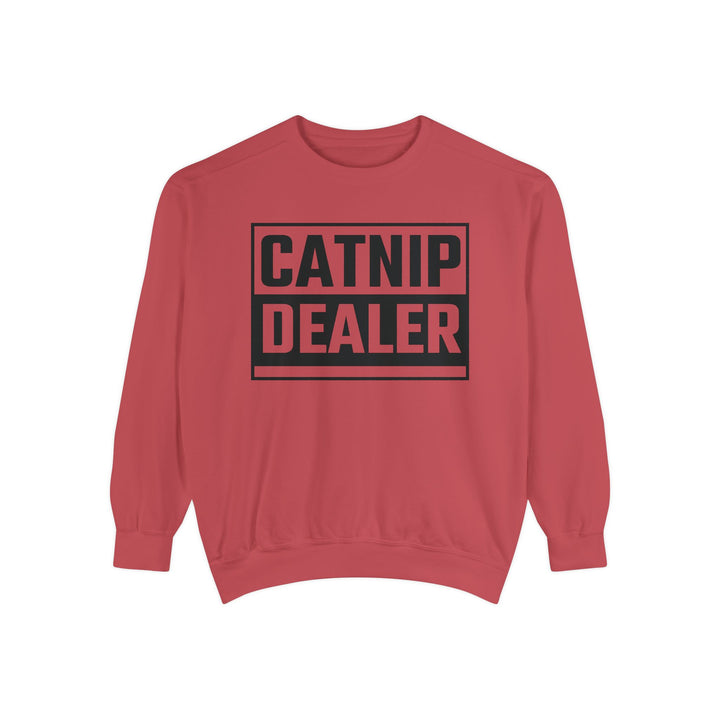 Catnip Dealer Sweatshirt Featuring a Bold and Humorous Black and White Typographic Design for Cat Lovers and Pet Owners Perfect Gift for Cat Parents Unisex Sweater for Every Season