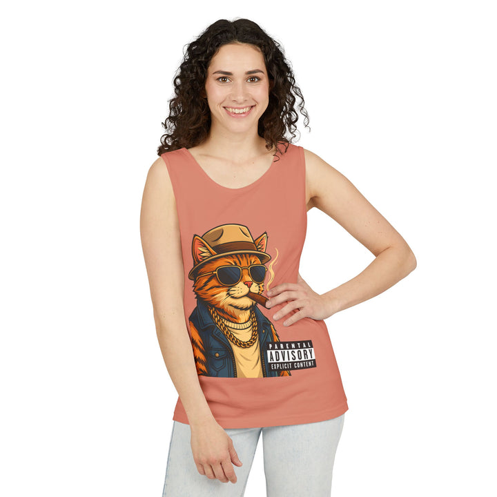 Cool Cat Unisex Tank Top - Funny Cat Graphic Tee, Summer Wear, Gift for Cat Lovers, Beach Party Essential, Casual Streetwear