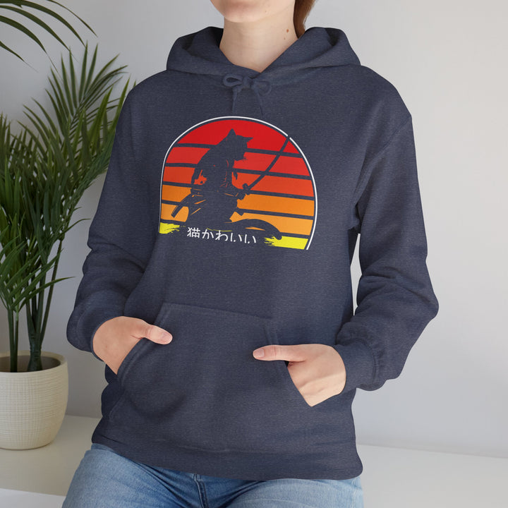 Samurai Cat Sunset Hoodie