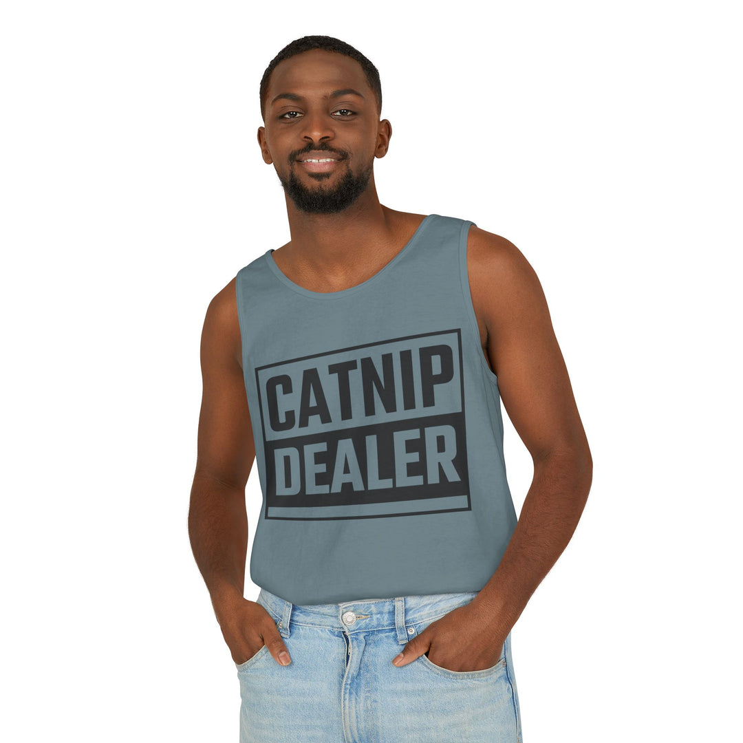 Catnip Dealer Tank Top, Funny Pet Lover Gift, Summer Sleepwear, Cat Mom Shirt, Unisex Casual Wear