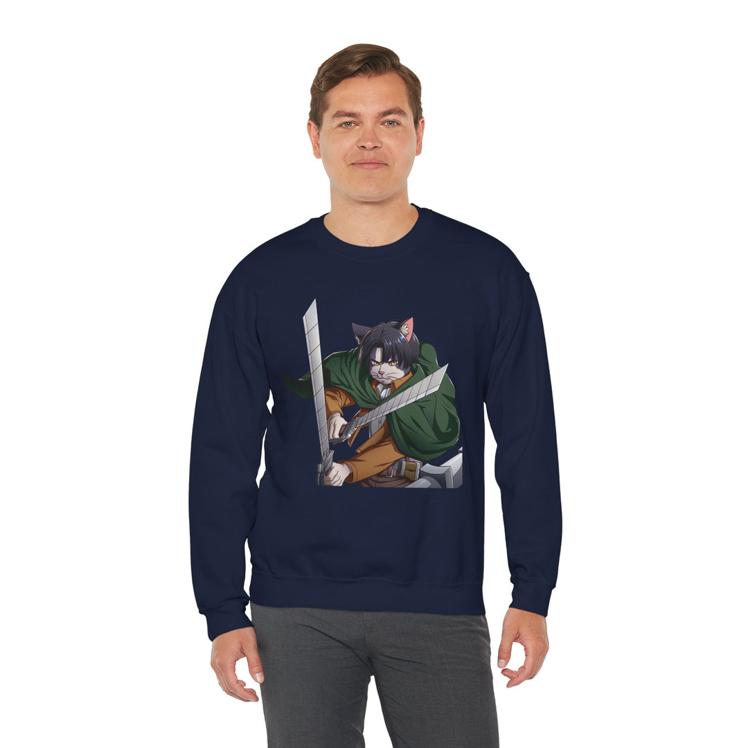 Anime-Inspired Cat Warrior Crewneck Sweatshirt, Cozy Unisex Sweatshirt, Gift for Anime Lovers, Perfect for Fall and Winter, Cute [...]