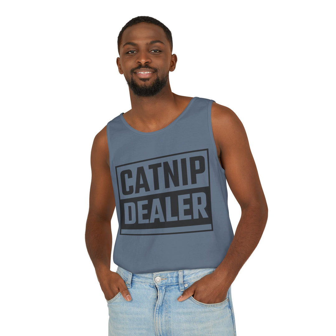 Catnip Dealer Tank Top, Funny Pet Lover Gift, Summer Sleepwear, Cat Mom Shirt, Unisex Casual Wear