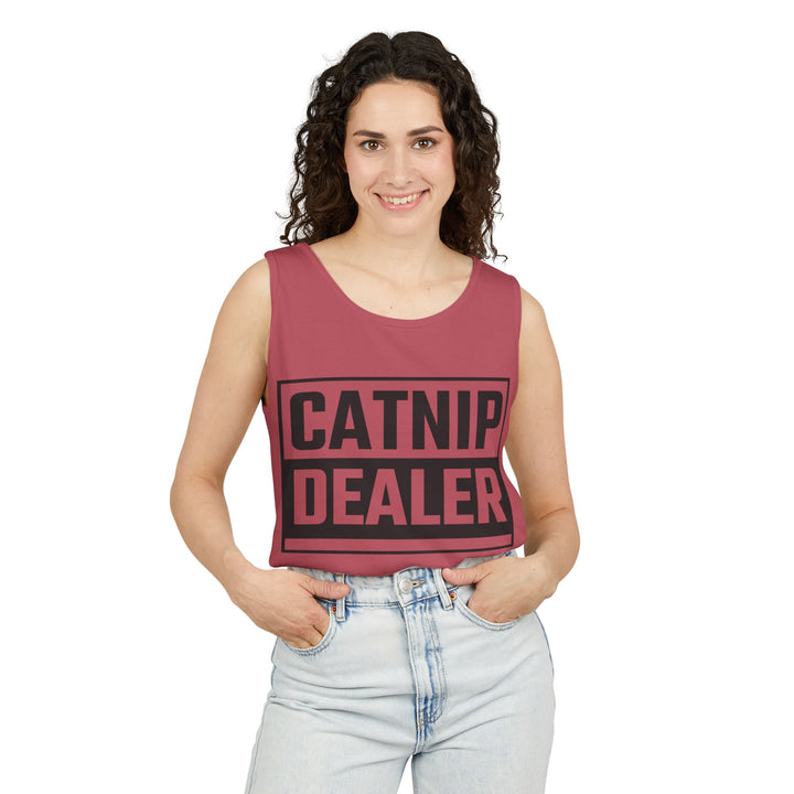 Catnip Dealer Tank Top, Funny Pet Lover Gift, Summer Sleepwear, Cat Mom Shirt, Unisex Casual Wear