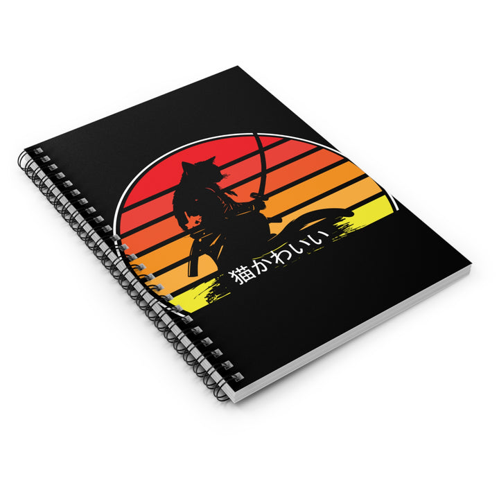 Cat Samurai Spiral Notebook - Creative Writing, Journaling, Gifts for Cat Lovers, School Supplies, Kawaii Stationery, Unique Art Notebook