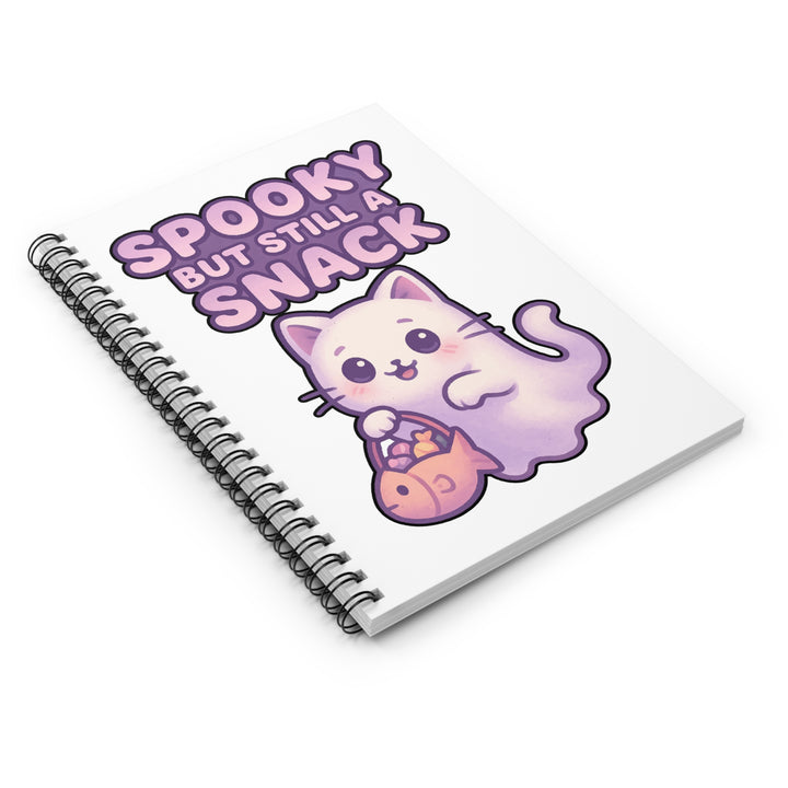 Spooky Ghost Cat Spiral Notebook | Cute Journal for Halloween, Kawaii Gifts, Gift for Cat Lovers, Note-taking, Diary