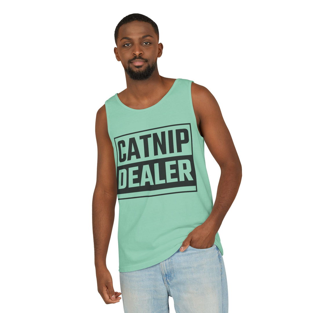 Catnip Dealer Tank Top, Funny Pet Lover Gift, Summer Sleepwear, Cat Mom Shirt, Unisex Casual Wear