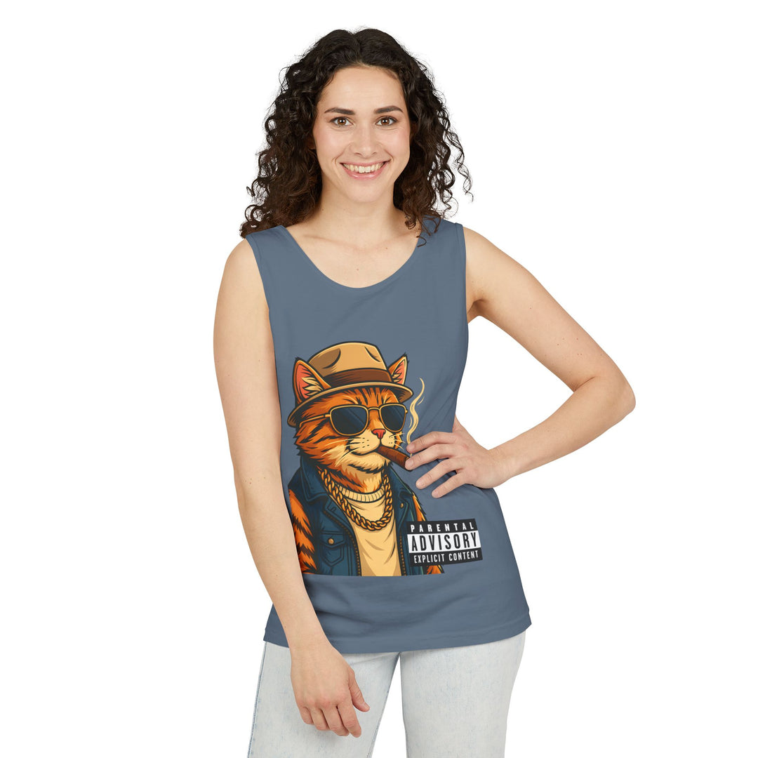 Cool Cat Unisex Tank Top - Funny Cat Graphic Tee, Summer Wear, Gift for Cat Lovers, Beach Party Essential, Casual Streetwear