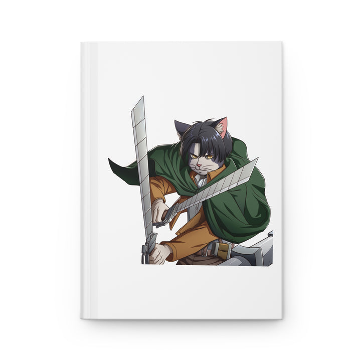 Fierce Feline Hardcover Journal, Anime Notebook, Cat Lover Gift, Unique Sketchbook, Stylish Writing Journal, Fantasy Art Diary