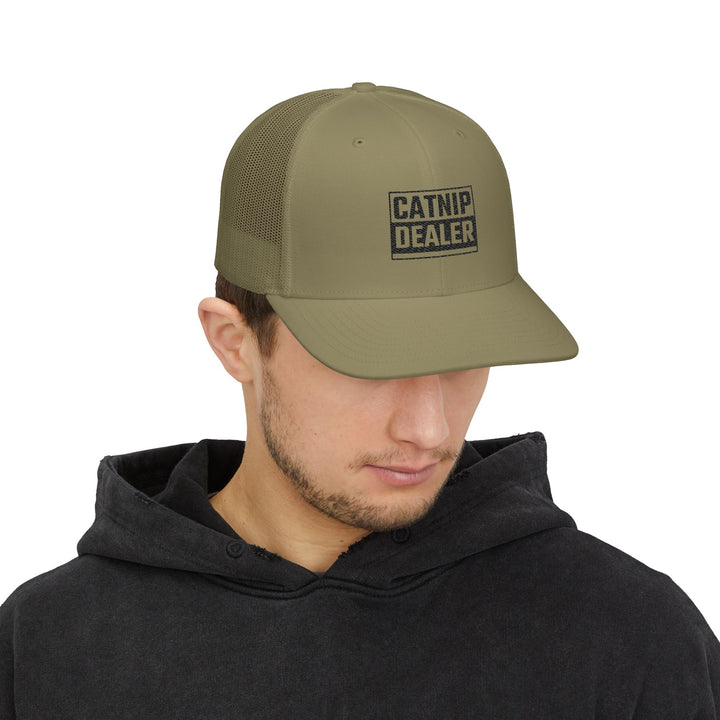 Catnip Dealer Snapback Cap, Funny Pet Lover Gift, Trucker Hat for Cat Owners, Unique Cat Themed Accessory, Stylish Streetwear