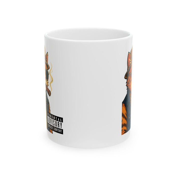 Cool Cat Ceramic Mug - Quirky Animal Lover Gift, Coffee Mug, Fun Tea Cup, Unique Kitchen Decor, Gift for Cat Owners