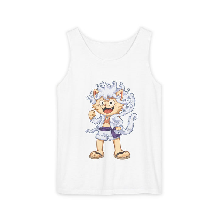Whimsical Cat Tank Top, Unisex Funny Summer Shirt, Lightweight Graphic Top, Gift for Cat Lovers, Perfect for Beach Days, Casual Comfort Wear