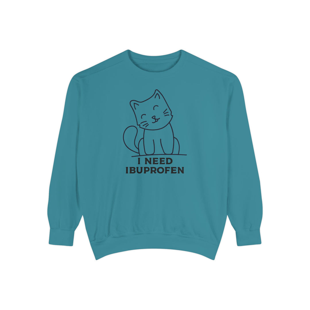 Cat-Themed Sweatshirt Featuring a Playful and Adorable Ghost Cat Holding a Candy Basket Cozy Gift for Cat Lovers Cute Animal Sweatshirt Funny Pet Apparel