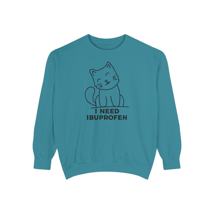 Cat-Themed Sweatshirt Featuring a Playful and Adorable Ghost Cat Holding a Candy Basket Cozy Gift for Cat Lovers Cute Animal Sweatshirt Funny Pet Apparel
