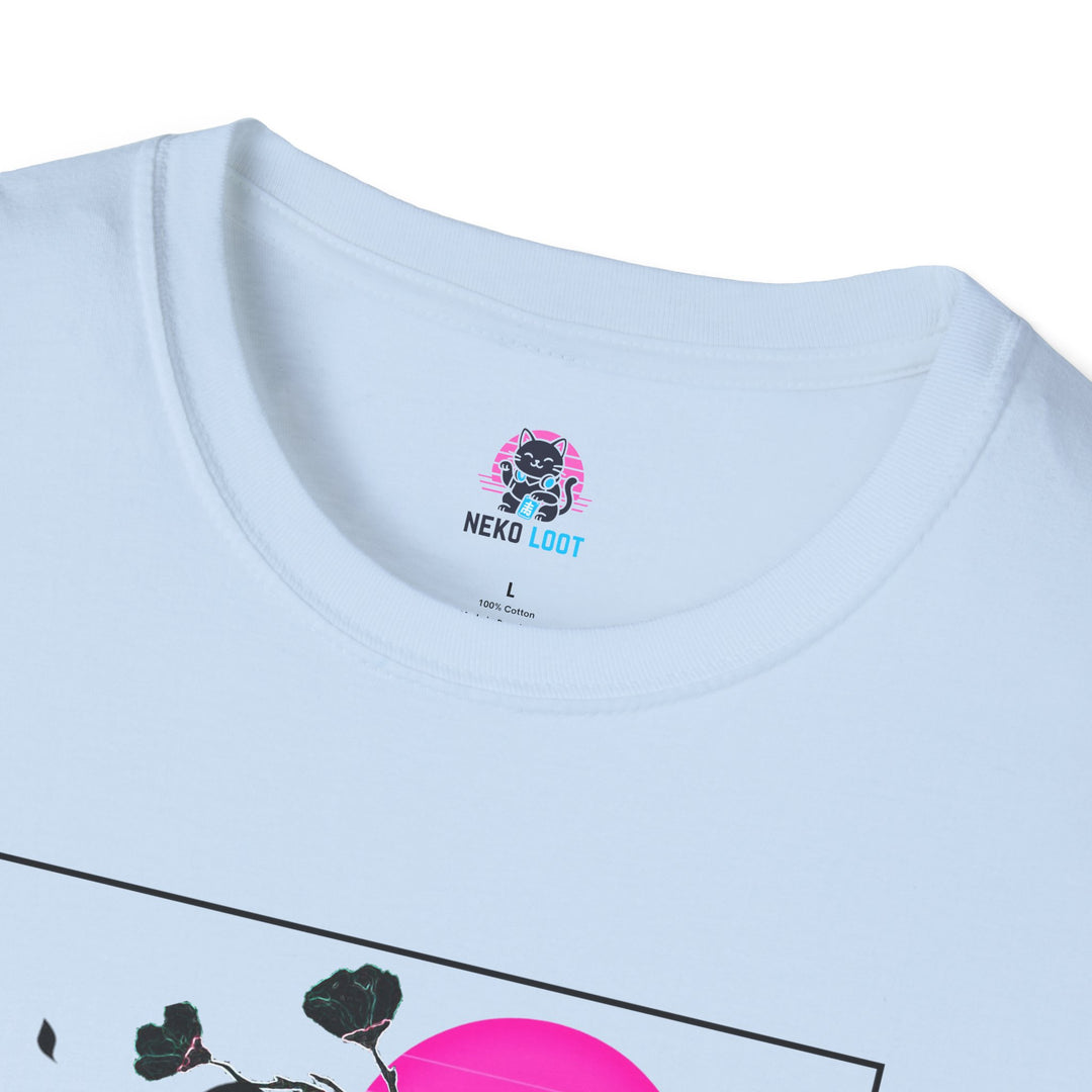 Glitchy Retro Cat-Inspired Unisex Softstyle T-Shirt