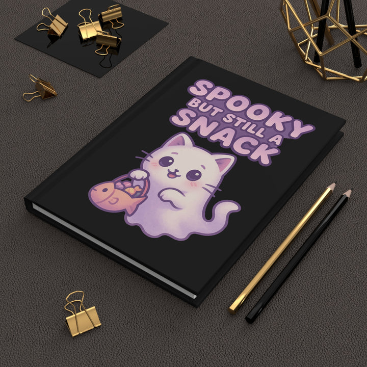 Cute Spooky Themed Hardcover Journal, Fun Notebook for Cat Lovers, Perfect for Halloween, Gift for Students, Writing Diary, Cute Gift Idea