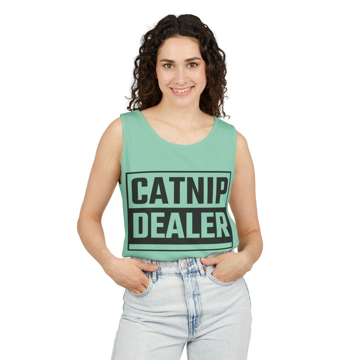 Catnip Dealer Tank Top, Funny Pet Lover Gift, Summer Sleepwear, Cat Mom Shirt, Unisex Casual Wear