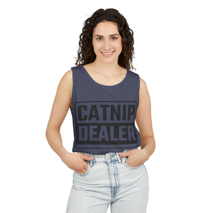 Catnip Dealer Tank Top, Funny Pet Lover Gift, Summer Sleepwear, Cat Mom Shirt, Unisex Casual Wear