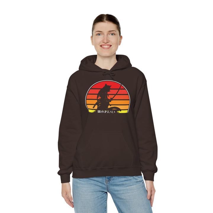 Samurai Cat Sunset Hoodie