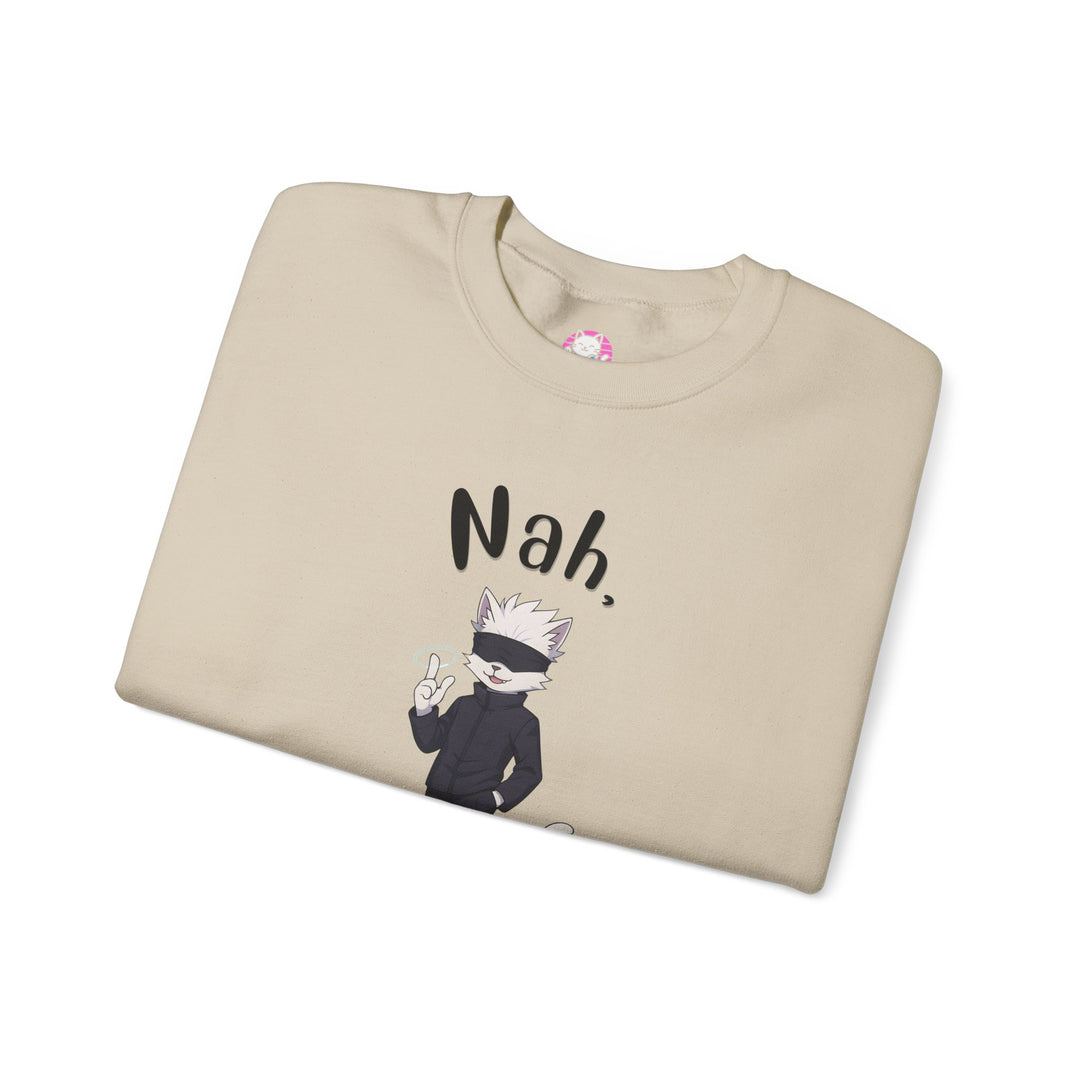 Cool Cat Sweatshirt, Funny Sweatshirt, Gift for Cat Lovers, Casual Outfit, Unisex Crewneck Sweatshirt, Unique Design
