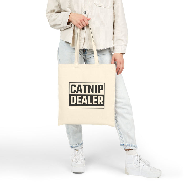 Funny Catnip Dealer Tote Bag, Eco-Friendly Shopping Bag, Pet Lover Gift, Reusable Grocery Tote, Cat Mom Accessory, Lightweight Everyday Bag