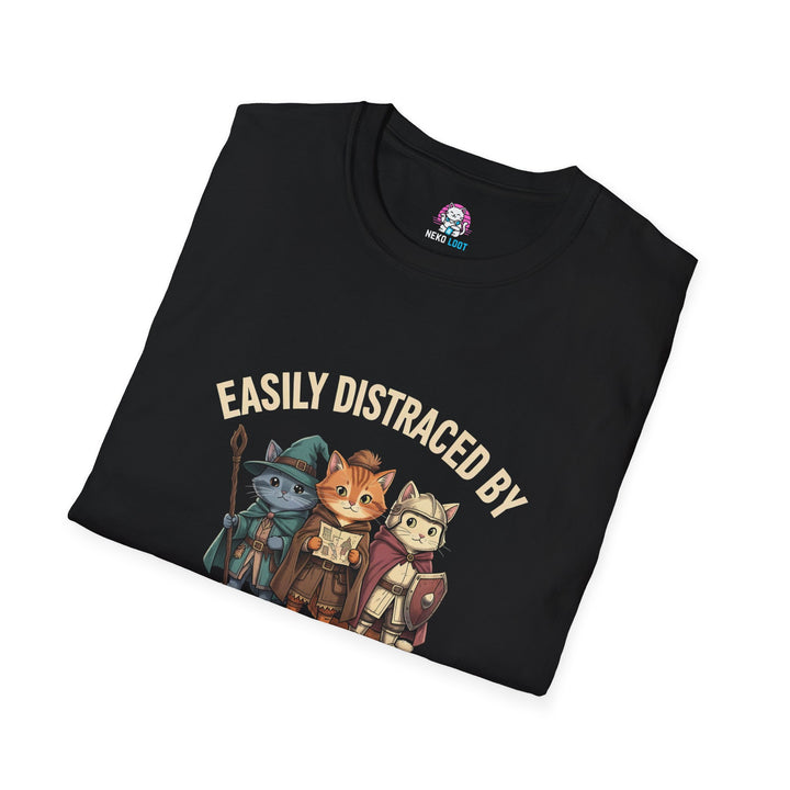 Easily Distracted by Cats and Side Quests T-Shirt