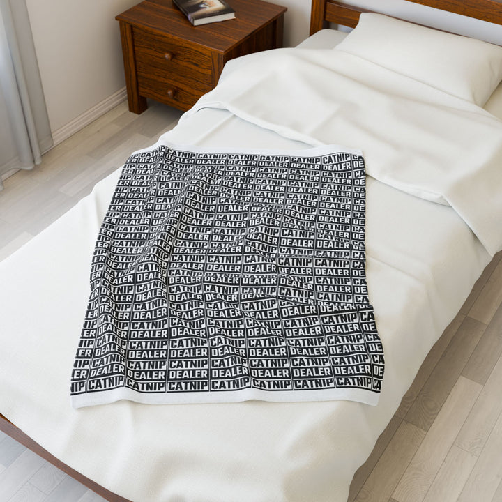 Cozy Velveteen Catnip Dealer Blanket, Cat Lover Gift, Plush Throw, Home Decor, Pet Lovers Blanket
