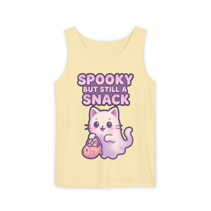 Spooky Snack Unisex Tank Top, Cute Cat Shirt, Halloween Apparel, Casual Wear, Gift for Cat Lovers, Summer Style