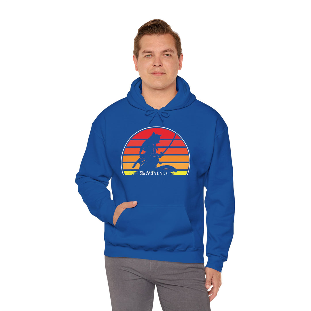 Samurai Cat Sunset Hoodie