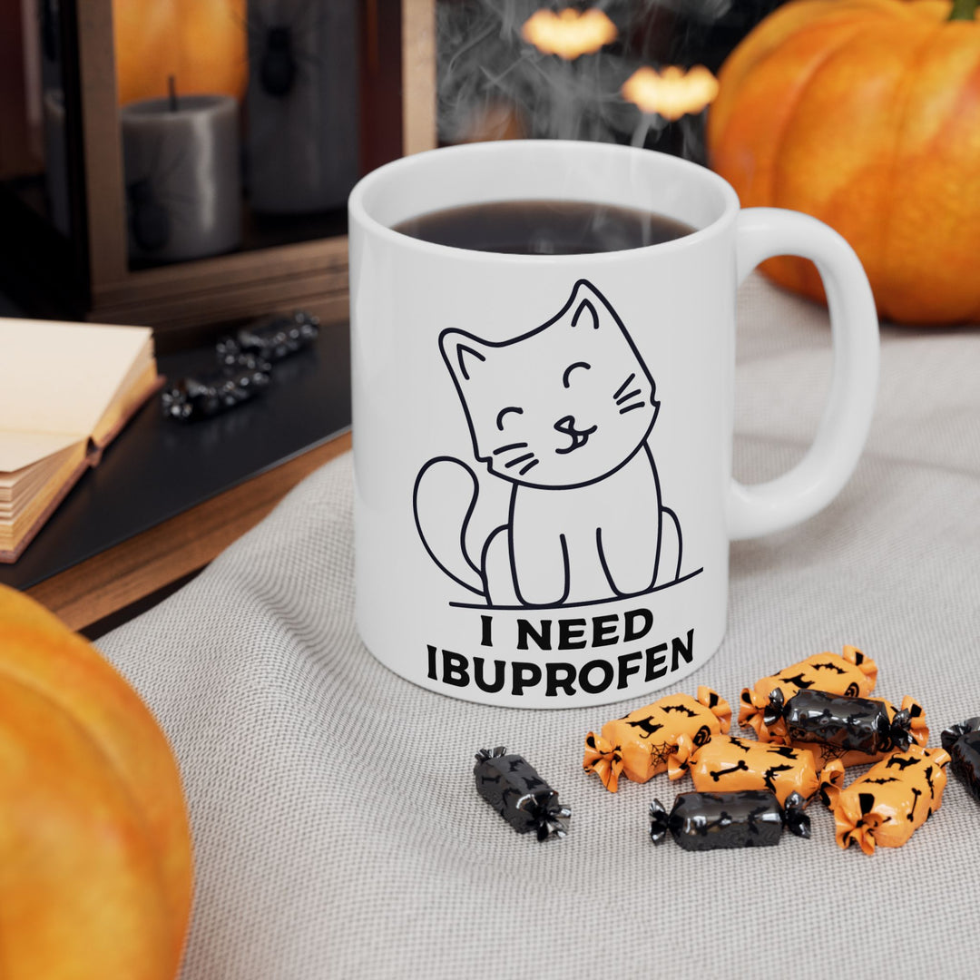 Funny Cat Ceramic Coffee Mug - 11oz & 15oz, Gift for Pet Lovers, Humorous Mug, Cute Cat Lover Decor, Perfect Birthday Present