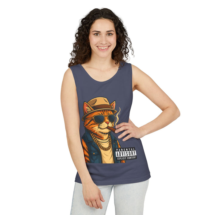 Cool Cat Unisex Tank Top - Funny Cat Graphic Tee, Summer Wear, Gift for Cat Lovers, Beach Party Essential, Casual Streetwear