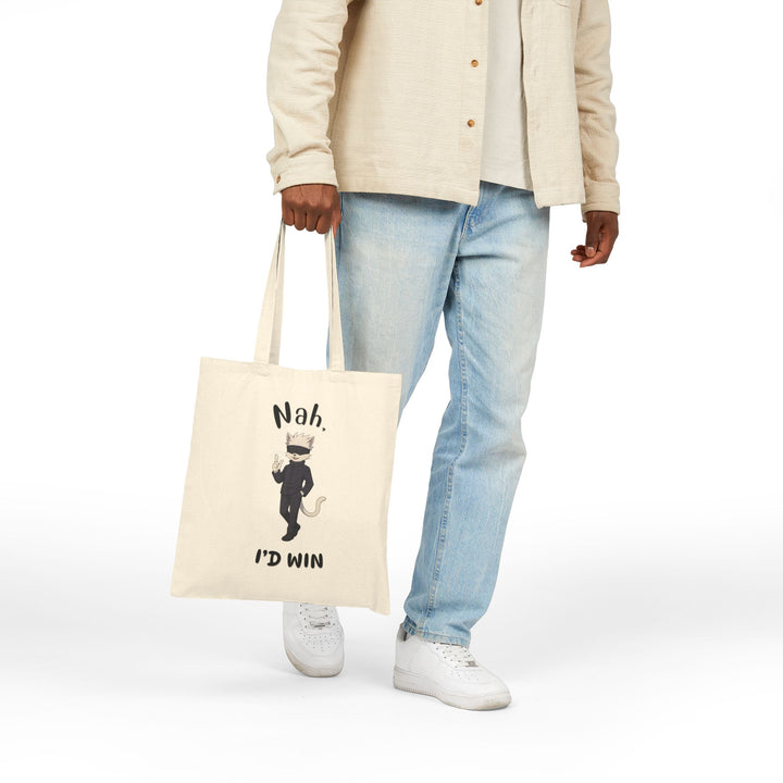 Fun Cat Quote Tote Bag, Canvas Shopping Bag, Cute Kitten Gift, Eco-Friendly Bag, Funny Pet Lover Gift
