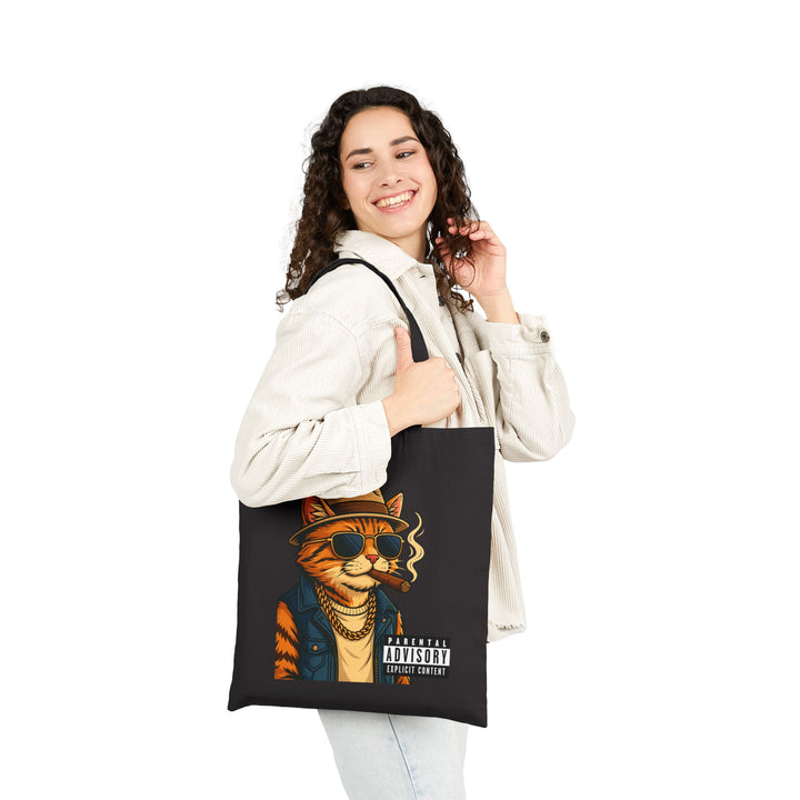 Cool Cat Tote Bag, Funky Canvas Tote, Cat Lover Gift, Eco-Friendly Shopper, Unique Animal Art Tote, Gift for Her