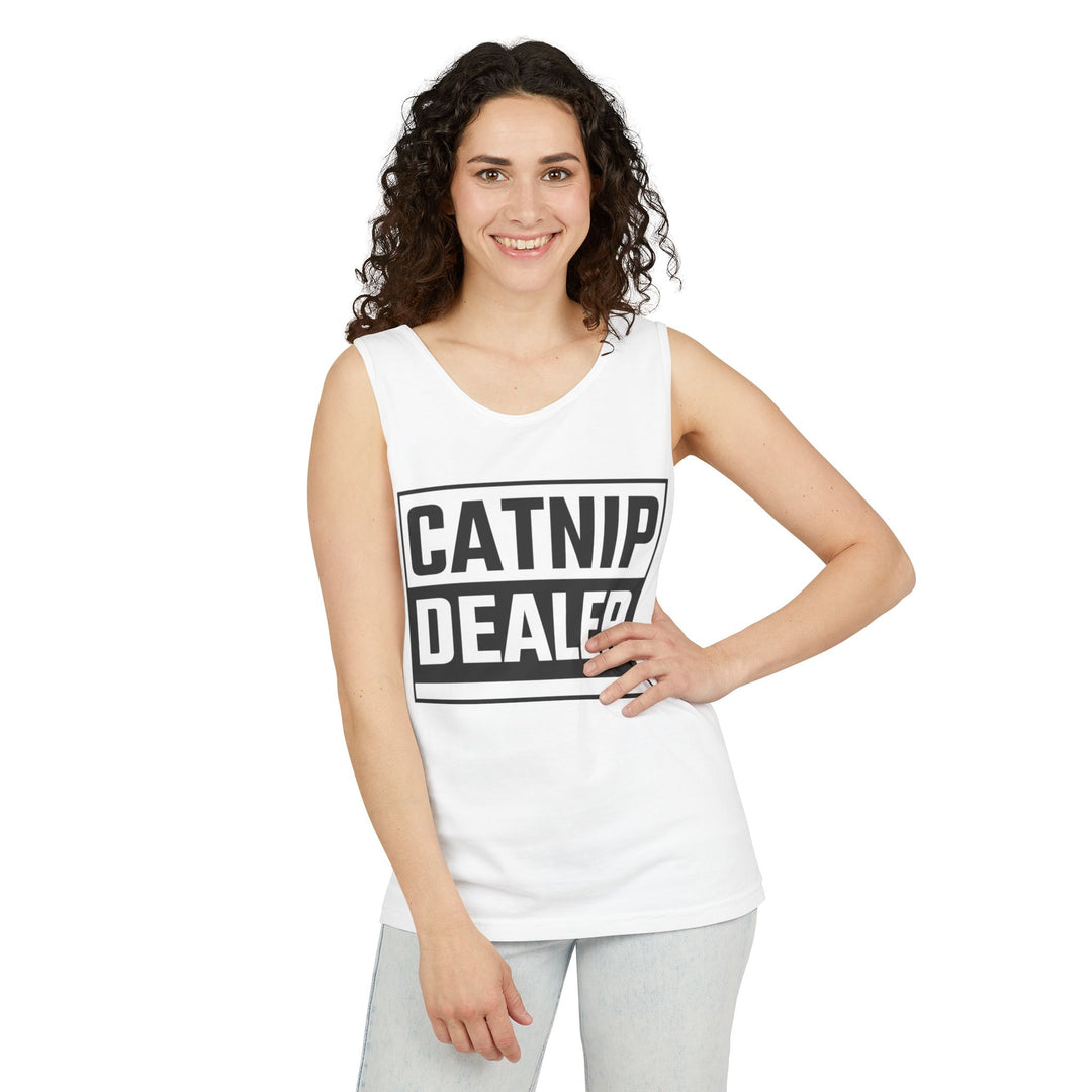 Catnip Dealer Tank Top, Funny Pet Lover Gift, Summer Sleepwear, Cat Mom Shirt, Unisex Casual Wear