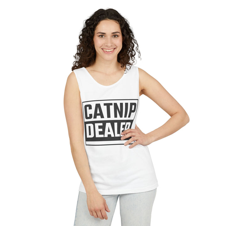 Catnip Dealer Tank Top, Funny Pet Lover Gift, Summer Sleepwear, Cat Mom Shirt, Unisex Casual Wear