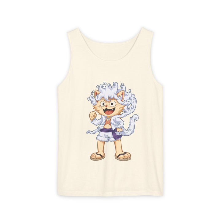 Whimsical Cat Tank Top, Unisex Funny Summer Shirt, Lightweight Graphic Top, Gift for Cat Lovers, Perfect for Beach Days, Casual Comfort Wear
